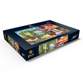 Alternative Darstellung des Puzzle-Motivs Mediterrane Gassen und Cafés – Puzzleteile: 1000