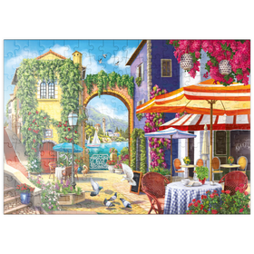 Darstellung des Puzzle Motivs Mediterrane Gassen und Cafés - Puzzleteile: 200