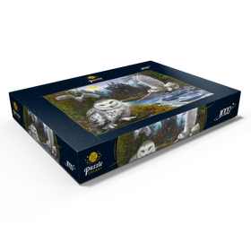 Alternative Darstellung des Puzzle-Motivs Schnee-Eulen und das Mondschloss – Puzzleteile: 1000