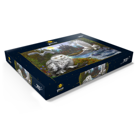 Alternative Darstellung des Puzzle-Motivs Schnee-Eulen und das Mondschloss – Puzzleteile: 200
