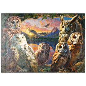 Darstellung des Puzzle Motivs Mystische Eulenversammlung - Puzzleteile: 200