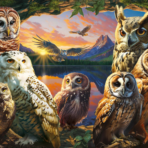 Owls at Sunset 500 Puzzle 3D Modell
