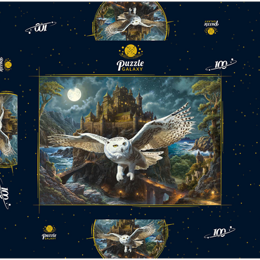 Magic Owl and Castle 100 Puzzle Schachtel 3D Modell