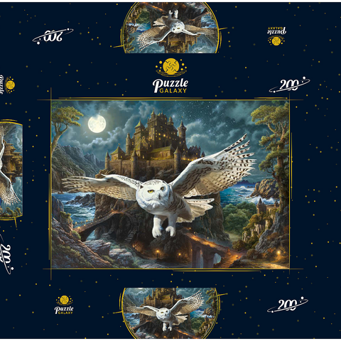 Magic Owl and Castle 200 Puzzle Schachtel 3D Modell
