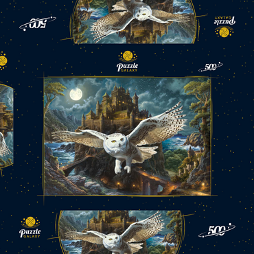 Magic Owl and Castle 500 Puzzle Schachtel 3D Modell