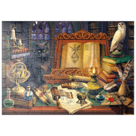 Darstellung des Puzzle Motivs Geheimnisse der Zauberbibliothek - Puzzleteile: 100
