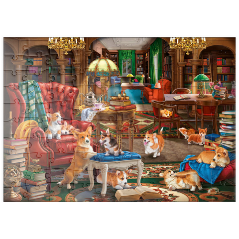 puzzleplate Corgi in the Library 100 Puzzle
