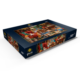 Darstellung des Puzzle Motivs Corgi-Chaos in der Bibliothek - Puzzleteile: 500