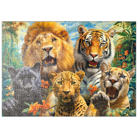 Darstellung des Puzzle Motivs Wildkatzen - Herrscher der Wildnis - Puzzleteile: 200