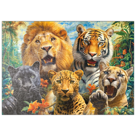 Darstellung des Puzzle Motivs Wildkatzen - Herrscher der Wildnis - Puzzleteile: 500