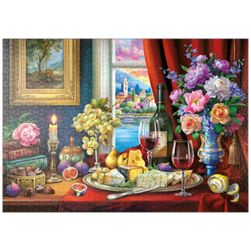 Darstellung des Puzzle-Motivs Genussvolle Momente am Seeufer – Puzzleteile: 1000