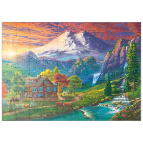 Darstellung des Puzzle Motivs Elbrus bei Sonnenuntergang - Puzzleteile: 100