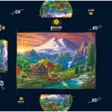 Elbrus at Sunset 100 Puzzle Schachtel 3D Modell
