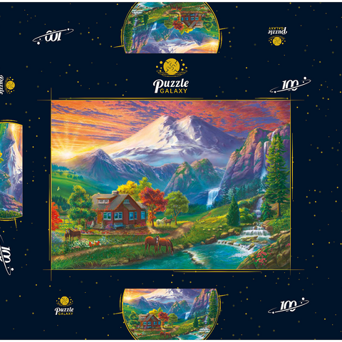 Elbrus at Sunset 100 Puzzle Schachtel 3D Modell