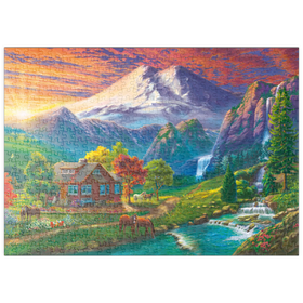 Darstellung des Puzzle Motivs Elbrus bei Sonnenuntergang - Puzzleteile: 500