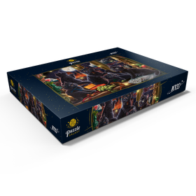 Darstellung des Puzzle Motivs Schwarze Samtpfoten im Mondlicht - Puzzleteile: 1000