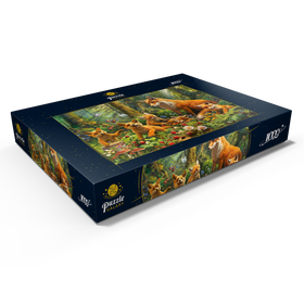 Alternative Darstellung des Puzzle-Motivs Fuchsfamilie im Zauberwald – Puzzleteile: 1000