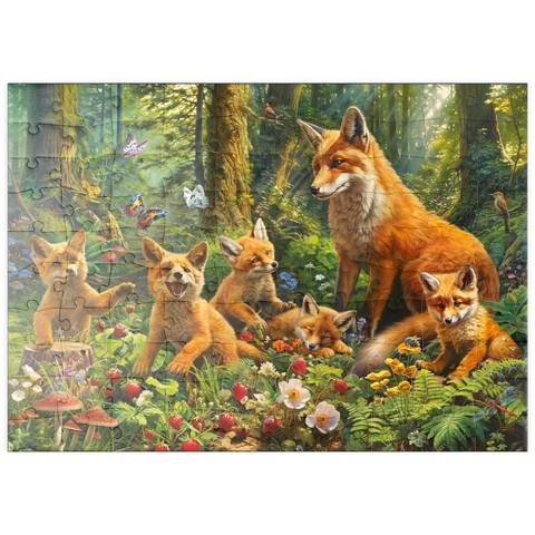 puzzleplate Fox Family 100 Puzzle