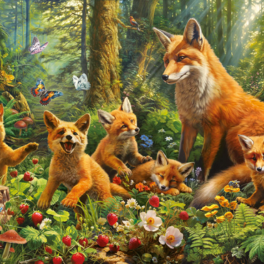 Fox Family 100 Puzzle 3D Modell