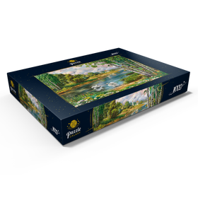 Alternative Darstellung des Puzzle-Motivs Schwanensee im Grünen – Puzzleteile: 1000