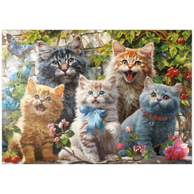 Darstellung des Puzzle-Motivs Die Kätzchenbande – Puzzleteile: 1000