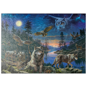 Darstellung des Puzzle Motivs Nachtwölfe & Eulen - Puzzleteile: 200
