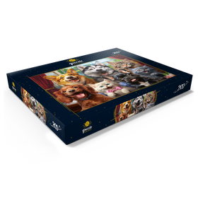 Darstellung des Puzzle Motivs Pfotenfreunde - Welpen und Kätzchen - Puzzleteile: 200