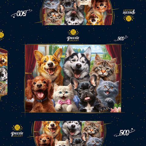 Furry Friends Selfie 500 Puzzle Schachtel 3D Modell