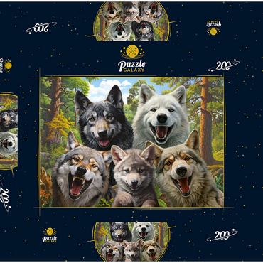 Wolf Selfie 200 Puzzle Schachtel 3D Modell