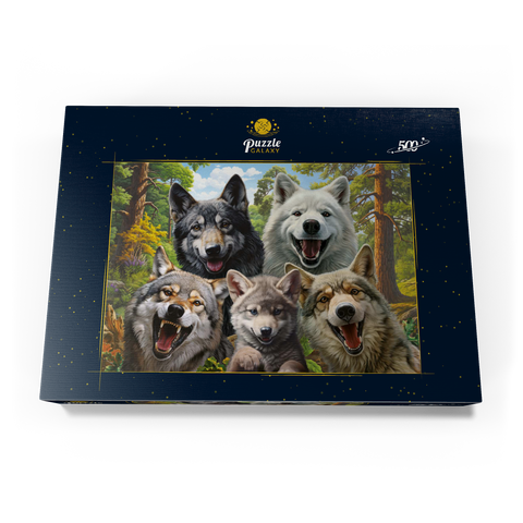 Wolf Selfie 500 Puzzle Schachtel Ansicht3