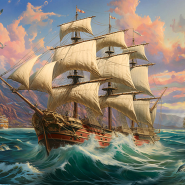 Sailboat At Dawn 1000 Puzzle 3D Modell