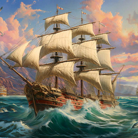 Sailboat At Dawn 200 Puzzle 3D Modell