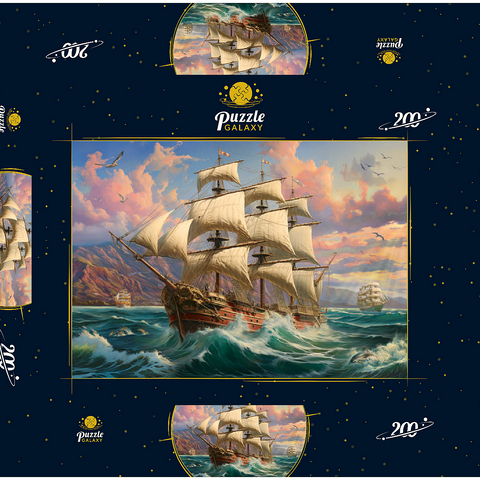Sailboat At Dawn 200 Puzzle Schachtel 3D Modell
