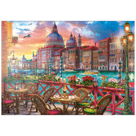 Darstellung des Puzzle-Motivs Venezianische Abendstimmung – Puzzleteile: 1000