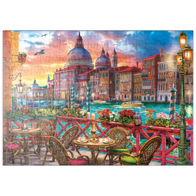 Darstellung des Puzzle-Motivs Venezianische Abendstimmung – Puzzleteile: 200