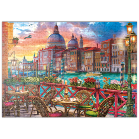 Darstellung des Puzzle-Motivs Venezianische Abendstimmung – Puzzleteile: 500