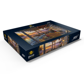 Darstellung des Puzzle Motivs Fischerparadies im Morgengrauen - Puzzleteile: 1000