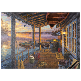 Darstellung des Puzzle-Motivs Fischerparadies im Morgengrauen – Puzzleteile: 1000