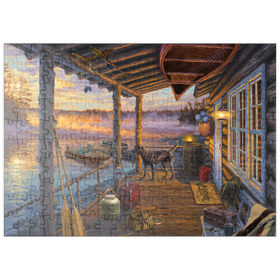 Darstellung des Puzzle Motivs Fischerparadies im Morgengrauen - Puzzleteile: 200