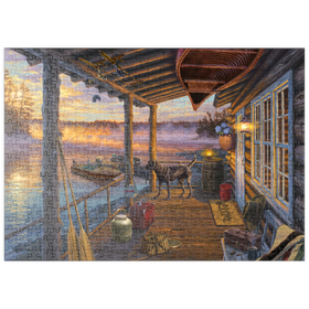 Darstellung des Puzzle Motivs Fischerparadies im Morgengrauen - Puzzleteile: 500