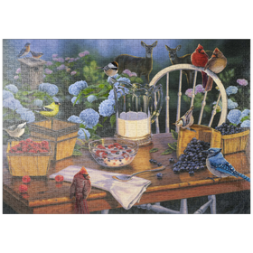 Darstellung des Puzzle Motivs Ein gedeckter Tisch im Herzen der Natur - Puzzleteile: 1000