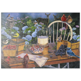 Darstellung des Puzzle Motivs Ein gedeckter Tisch im Herzen der Natur - Puzzleteile: 100