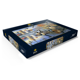 Darstellung des Puzzle Motivs Gänse und Rehe im Morgenlicht - Puzzleteile: 200