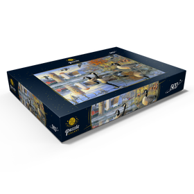 Darstellung des Puzzle Motivs Gänse und Rehe im Morgenlicht - Puzzleteile: 500