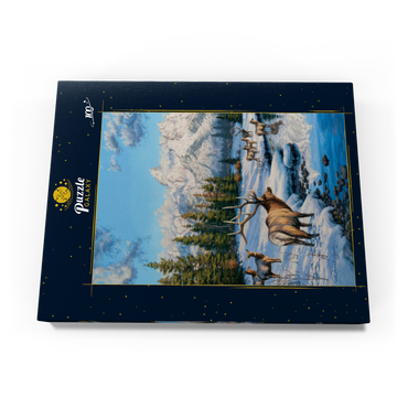 Frostiger Morgen in den Bergen 100 Puzzle Schachtel Ansicht3