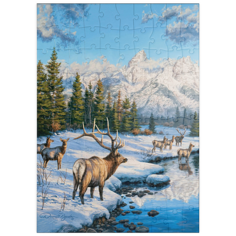 puzzleplate Frostiger Morgen in den Bergen 100 Puzzle
