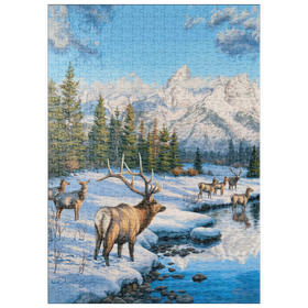 Darstellung des Puzzle Motivs Frostiger Morgen in den Bergen - Puzzleteile: 500