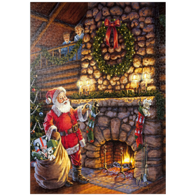 Darstellung des Puzzle-Motivs Der Weihnachtsmann ist da! – Puzzleteile: 1000
