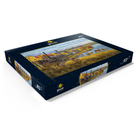 Darstellung des Puzzle Motivs Der alte Traktor und die Hirsche - Puzzleteile: 100