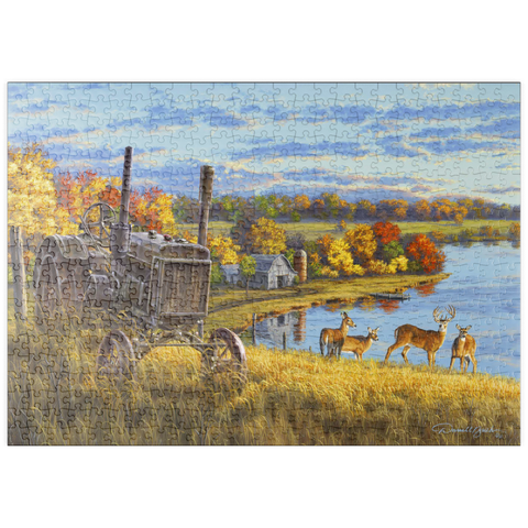 puzzleplate Rusty Tractor Deer Ridge 500 Puzzle